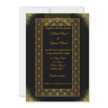 Luxury Black and Gold Wedding Invitation | Elegant