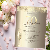 Luxury Champagne Vidro Dourado Confetti 70 Anivers