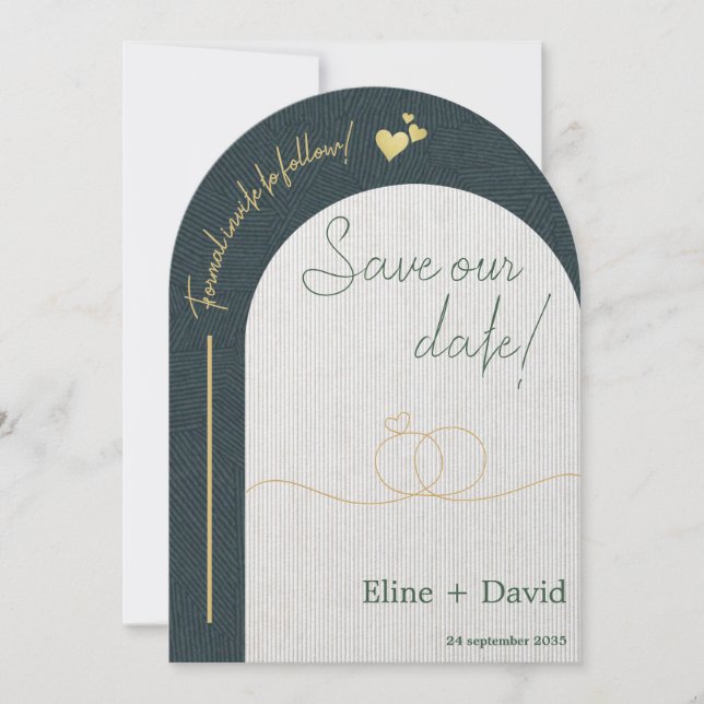 Convite Luxury Coordinated Save The Date Card  (Frente)