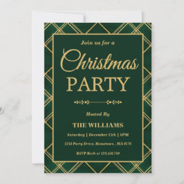Convite Luxury Emerald Tartan Plaid Christmas Party