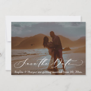 Convite Luxury Font Romantic Photo Save the Date Card