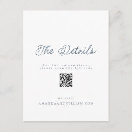 Convite Luxury French Wedding Details Card QR Code 