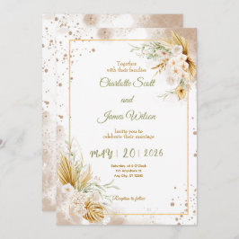 Convite Luxury Gold Wedding Invitation
