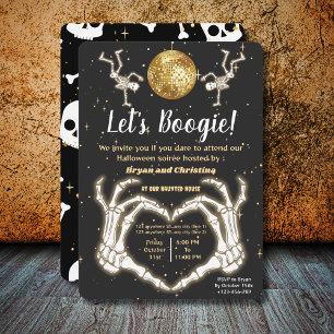 Convite Luxury Halloween Dance Skeletons Disco Ball Party