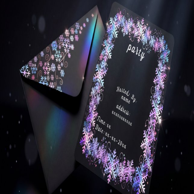 Convite Luxury Holographic Snowflake Christmas Collection (Criador carregado)