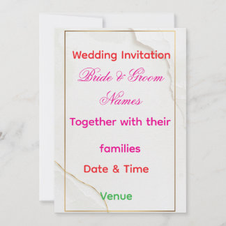 Convite Luxury Minimal Wedding Invitation 7x5 – Editable E