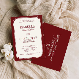 Convite Luxury Old Money Burgundy Timeless Wedding