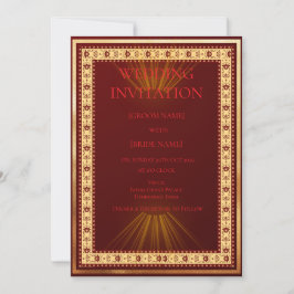 Convite Luxury Red and Gold Wedding Invitation 