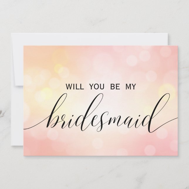 Convite Luxury Rosa Glitter Você Será Minha Porta-Voz (Frente)