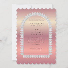 Convite Luxury Rose Gold Scalloped Wedding Invitation - Cu
