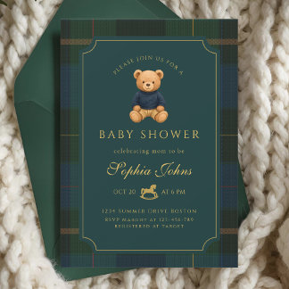 Convite Luxury Teddy Bear baby shower 