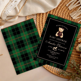 Convite Luxury Teddy Bear baby shower Invitation