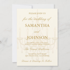 Convite Luxury Vintage Ivory Ballroom Wedding Invite