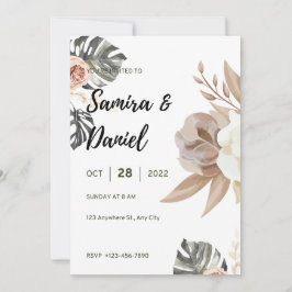 Convite Luxury Wedding Invitation Gold Foil Style