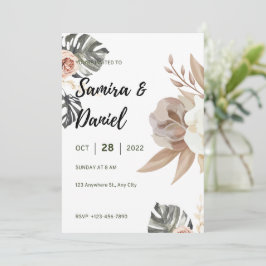 Convite Luxury Wedding Invitation Gold Foil Style