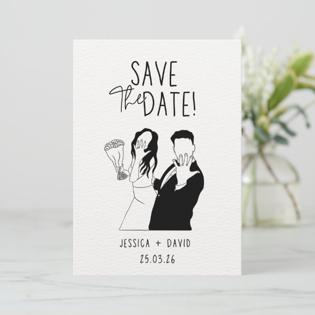 Convite Luxury Wedding Invitation Gold Foil Style (Em pé/Frente)