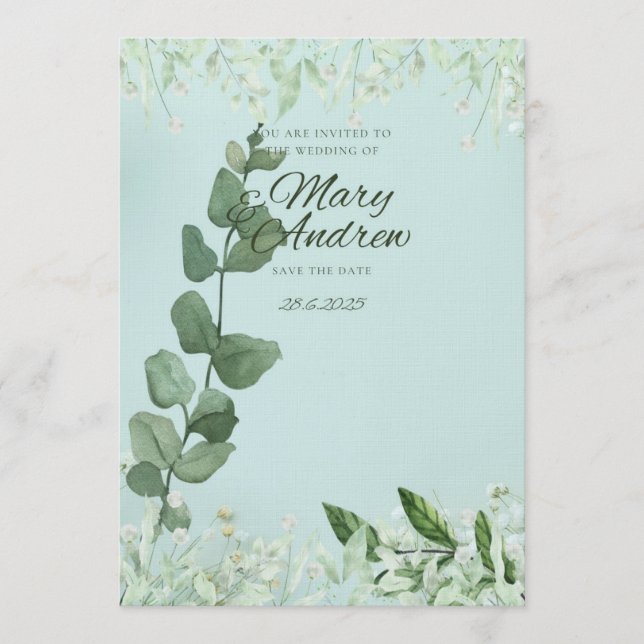 Convite “Luxury Wedding Invitation Template” (Frente)