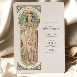 Convite Luxus Wedling Card Art Nouveau, de Mucha