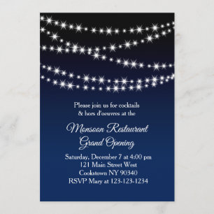 Convite Luz azul-escura do brilho de grande abertura do re