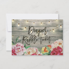 Convite Luz da madeira de chá de fraldas Fralda de Raffle