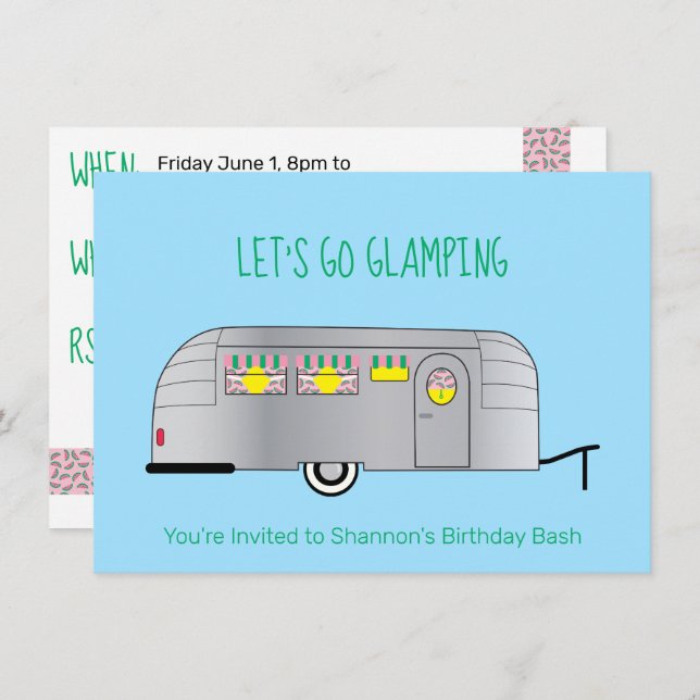 Convite Luz de Acampamento Dinâmico de Prata Retroativa (Frente/Verso)