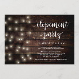 Convite Luz de Corda de Fazenda Rústica, Casamento Fuga de