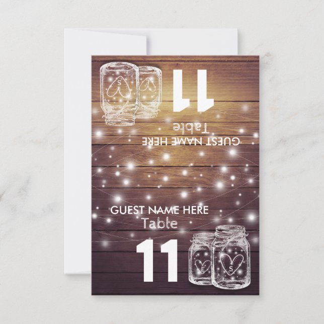 Convite Luz de Jarra de Pedra Número da Mesa de Assento de (Frente)