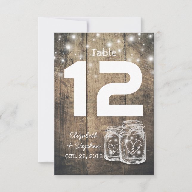 Convite Luz de Jarro de Pedra Número da Mesa de Assento de (Frente)