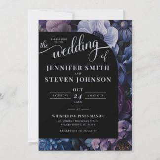 Convite Luz de Lua Botânica | Casamento Floral Gótico