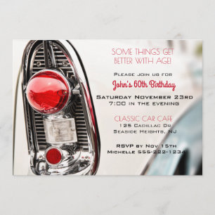 Convite Luz de Meio século Clássica do Carro