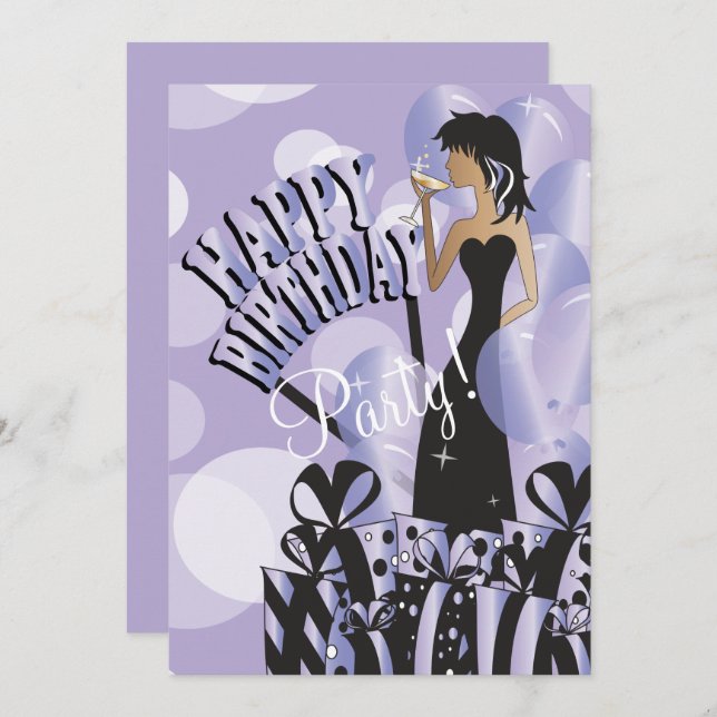 Convite Luz do nome | da menina | DIY da diva do feliz (Frente/Verso)