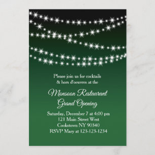Convite Luz verde-escura de brilho de grande abertura
