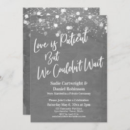 Convite Luzes Amor Texturizado é Paciente Recepção Cinza