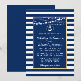 Convite Luzes Azuis De Casamento Náutico Convidam B