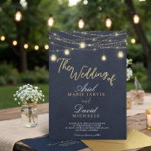 Luzes Azuis Rústicas de Corda Casamento Romântico