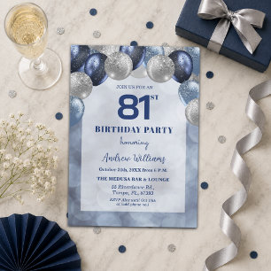 Convite Luzes Bokeh 81º Balões Brilhantes Festa de Anivers