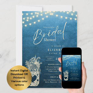 Convite Luzes brilhantes Casamento Rustic Barn Woodland