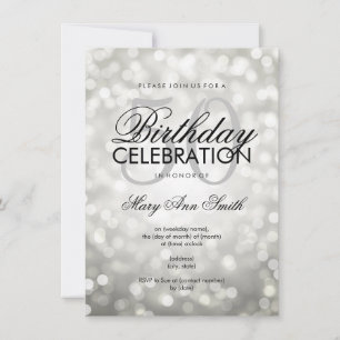 Convite Luzes brilhantes de Festa de aniversário 50ª Elega