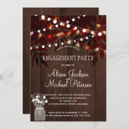 Convite Luzes brilhantes festa de noivado queda