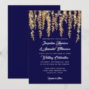 Convite Luzes Brilhantes Modernas, Árvore Selvagem Deixa 