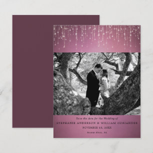 Convite Luzes cintilantes Foto de Cranberry Salvar a Data