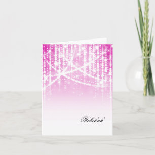 Convite Luzes cor-de-rosa do Bat Mitzvah