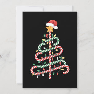 Convite Luzes de árvore de Natal de bengala de Natal Chapé