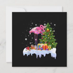 Convite Luzes de árvore de Natal de flamingo