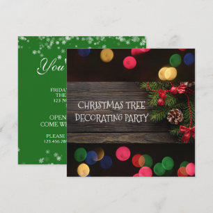 Convite Luzes de Bokeh do Partido da Árvore de Natal Rús