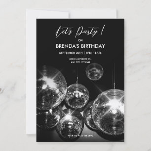 Convite Luzes de bola de discoteca Vamos dançar festa