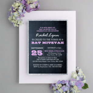 Convite Luzes de bordo Lilac Lilac Bat Mitzvah