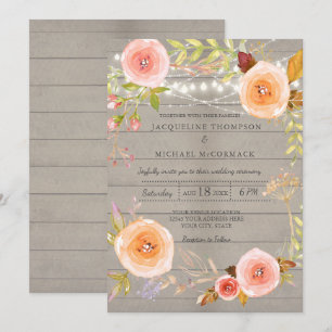 Convite Luzes de Brilho Russo Fretamento Floral de Casamen