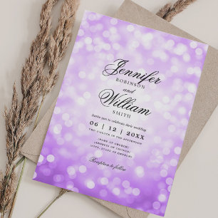 Convite Luzes de Casamento Elegantes Vintage RSVP de QR Pu