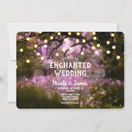 Convite Luzes de Casamento Floresta Encantada Primavera Rú